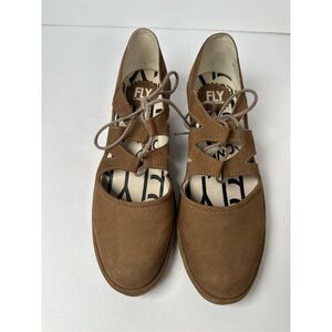 Fly London Leather Tie wedges sz 8US / 39UK